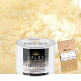 Vopsea Decorativă Perla Luxury Fildes Deschis 0,5L cu fulgi perlați&ndash;Pensulă inclusă-Toro Decor