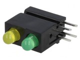 LED 3mm Verde/Galben 20mA 2 Diode