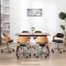 vidaXL Scaune pivotante, 6 buc. negru, lemn curbat &amp; piele ecologică 3054937