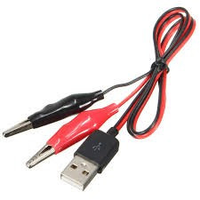 CABLU ADAPTOR DE LA USB TATA LA 2 X ALIGATOR ( CROCODIL ) foto