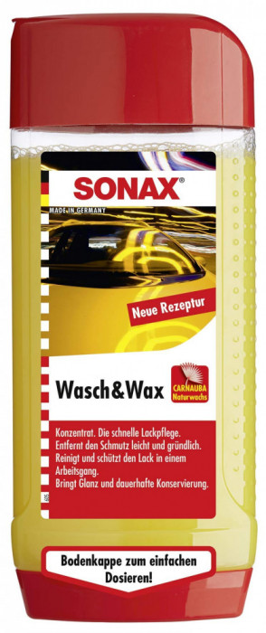 Sampon Auto cu Ceara Sonax Wash and Wax, 500ml