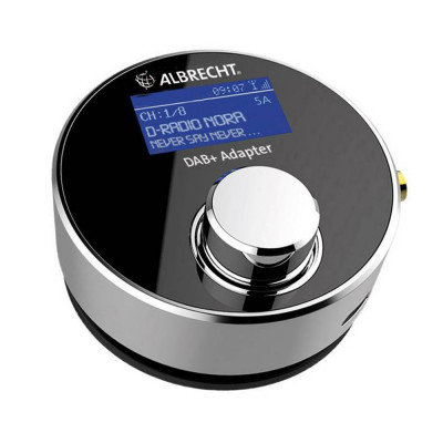 Resigilat : Adaptor digital DAB+ Albrecht DR 54 cu transmitator FM, jack 3.5mm, pe foto