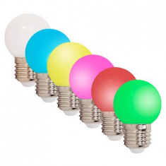 SET 6 BECURI LED E27 G45 0.5W COLORATE foto