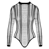Neglijeuri - Cottelli Fantezie Body cu Deschidere intre Picioare Aspect de Panglici Small-Large