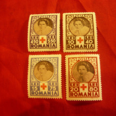 Serie Romania 1945 - Crucea Rosie Regina Elena , 4 valori