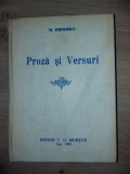 Proza si versuri- M. Eminescu Editura: V. G. Mortun