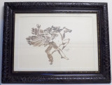Nica Petre - TUS LAVIU Semnat 1977, 42x29 cm, Certificat Autenticitate - Pictura Originala