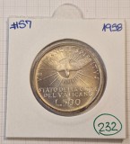 232 Vatican, 500 Lire 1958, KM#57, Sede Vacante, Argint, Excelenta,, Europa