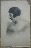 Portret domnisoara, foto cabinet 1927, Necirculata, Printata