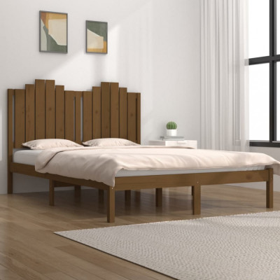vidaXL Cadru de pat, maro miere, 200x200 cm, lemn masiv de pin foto