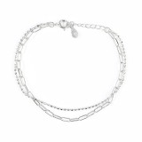 Bratara dubla din argint 925 cu zale ovale