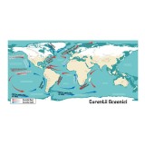 Harta decorativa pentru perete, curenti oceanici, PVC rezistent la apa, montaj usor, design modern
