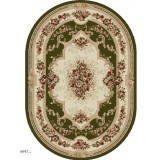Covor Oval Model Lotos 574-310, Marime 60 x 110 cm, Verde, Inaltime Fir 8 mm, Antialergic, Polipropilena, Living, Dormitor, Sufragerie, Birou