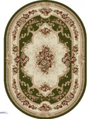 Covor Oval Model Lotos 574-310, Marime 60 x 110 cm, Verde, Inaltime Fir 8 mm, Antialergic, Polipropilena, Living, Dormitor, Sufragerie, Birou