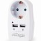 PRIZA GEMBIRD, Schuko x 1, conectare prin Schuko (T), USB x 2, 10 A, protectie supratensiune/ supracurent, alb, &quot;EG-ACU2-02&quot;