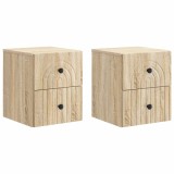 vidaXL Dulap de noapte suspendat 2 pcs Stejar Sonoma 33 x 34,5 x 40 cm 898130