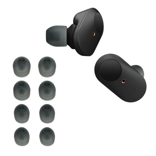 Set 8 Eartip kwmobile pentru Sony 1000XM3/WF-SP900/WF-SP510, Silicon, Gri, 60873.01