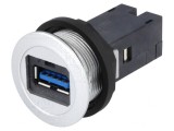 Soclu USB 22mm har-port IP20 Argintiu