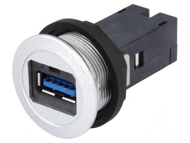 Soclu USB 22mm har-port IP20 Argintiu