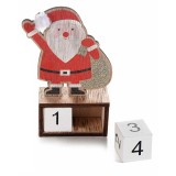 Cumpara ieftin Calendar din lemn model Mos Craciun 9x4x14 cm