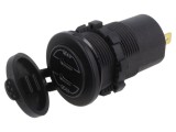 &Icirc;ncărcător USB USB-C Dual, 12-24V DC, Negru
