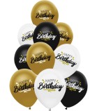 Baloane 10 Buc. 12" - 30 Cm Metalic Print Happy Birthday
