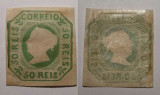 Portugal 1853 Queen Maria II 50R green Mi.3 mint+gum signed MH AM.483, Nestampilat