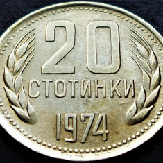Moneda 20 STOTINKI - RP BULGARIA, anul 1974 * cod 709