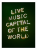 Tablou Canvas cu citat despre capitala muzicii live, 26 x 39 cm, CMCLASS