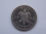 Moneda Fiji Six Pence 1965