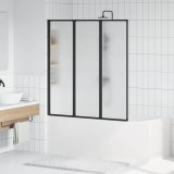 vidaXL Paravan de duș Manual Negru 132 x 2 x 140 cm Aluminiu
