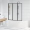 vidaXL Paravan de duș Manual Negru 132 x 2 x 140 cm Aluminiu 42009755