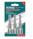 TOTAL - SET 3CHEI 13MM -1/4&quot; HEX - 65MM PowerTool TopQuality