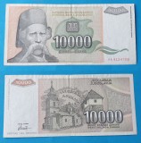 Bancnota veche - Iugoslavia 10.000 Dinari 1993 - in stare buna