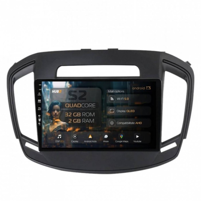 Navigatie Opel Insignia (2014-2016) 2GB RAM Android 13 GPS Wi-FI Carplay Android Auto USB Bluetooth Radio Waze Touchscreen 9 inch