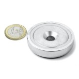 Magnet neodim oala &Oslash;48 mm, cu gaura ingropata, putere 87 kg