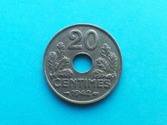20 Centimes 1942-Franta-zinc-XF+AUNC-in realitate arata bine!