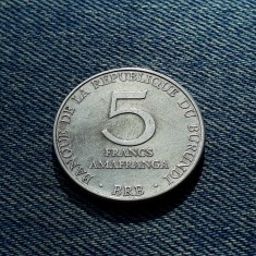 5 Francs Amafranga 1976 Burundi / primul an de batere