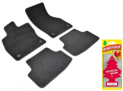 Covorase auto din mocheta Umbrella pentru Volkswagen Golf VIII (2020-prezent) + Odorizant Auto Bradut Wunder-Baum Zimt Apfel (Mar Si Scortisoara) foto