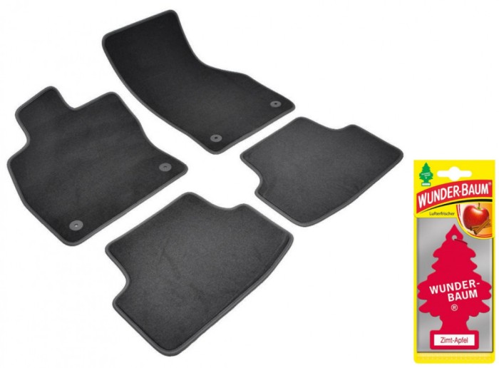 Covorase auto din mocheta Umbrella pentru Volkswagen Golf VIII (2020-prezent) + Odorizant Auto Bradut Wunder-Baum Zimt Apfel (Mar Si Scortisoara)