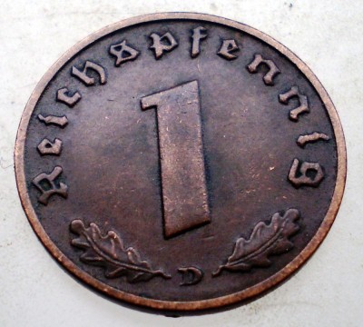 B.036 GERMANIA 1 REICHSPFENNIG 1937 D foto