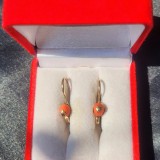 Cercei foarte vechi aur galben 14K cu coral natural, 4,5 grame, pot fi pentru orice varsta