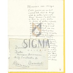 Scrisoare, Magdalena Radulescu ( pictor ) catre Marioara Avramescu, 1952