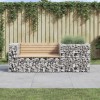 Banca Gradina Lemn Masiv Pin cu Cos Gabion Metalic 192x71x65.5cm Maro/Gri