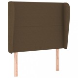 Cumpara ieftin Tablie de pat cu aripioare maro inchis 83x23x118/128 cm textil