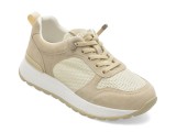 Cumpara ieftin Pantofi sport FLAVIA PASSINI bej, WM12, din material textil si piele naturala