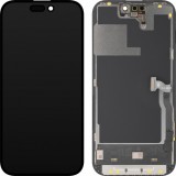 Display cu Touchscreen MP compatibil cu Apple iPhone 14 Pro, cu Rama, Versiune Soft OLED 120Hz FHD Diagnostic, Negru