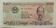 BANCNOTA COMUNISTA 2000 DONG - VIETNAM, anul 1988 *cod 769 = UNC