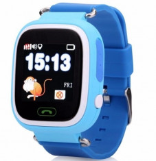 Ceas Smartwatch copii cu GPS iUni Q90, Touchscreen, Telefon incorporat, Buton SOS, Albastru foto