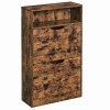 Dulap pentru depozitare incaltaminte, pantofar, Artool, pal, maro rustic, 2 sertare, 1 raft, 60x24x102 cm, Leobert